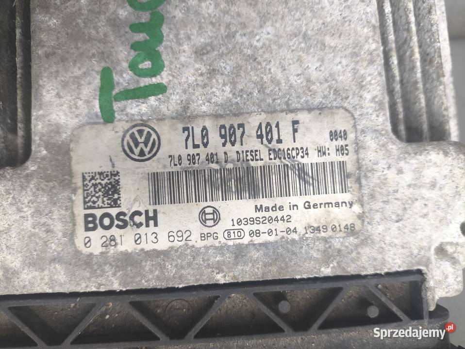 VW TOUAREG 7L 30D STEROWNIK KOMPUTER SILNIKA Układ elektryczny, zapłon