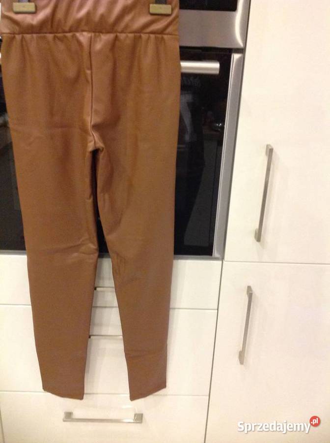 Legginsy skórzane damskie Camelowe S Nowe lubuskie Nowa Sól