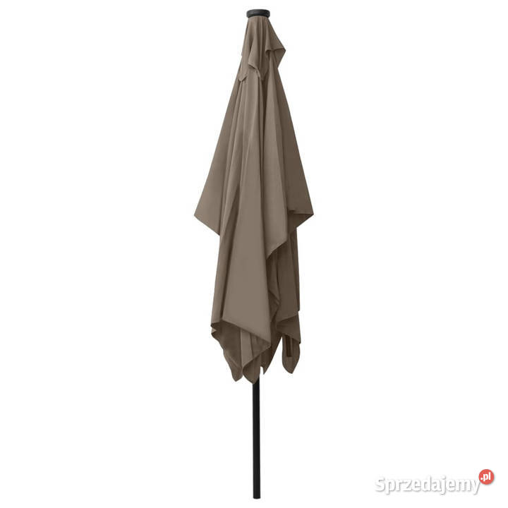 Parasol ogrodowy z LED i stalowym słupkiem taupe mazowieckie Warszawa