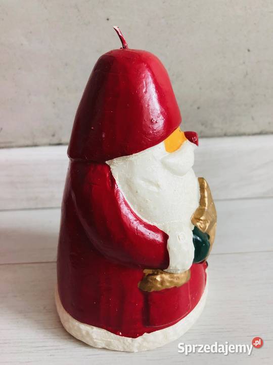 Nowa świeca ozdoba na Boże Narodzenie Mikołaj czerwony Łódź