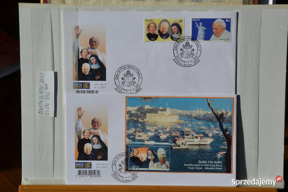 Znaczki Papież Jan Paweł II Malta II FDC Ks Sobótka sprzedam