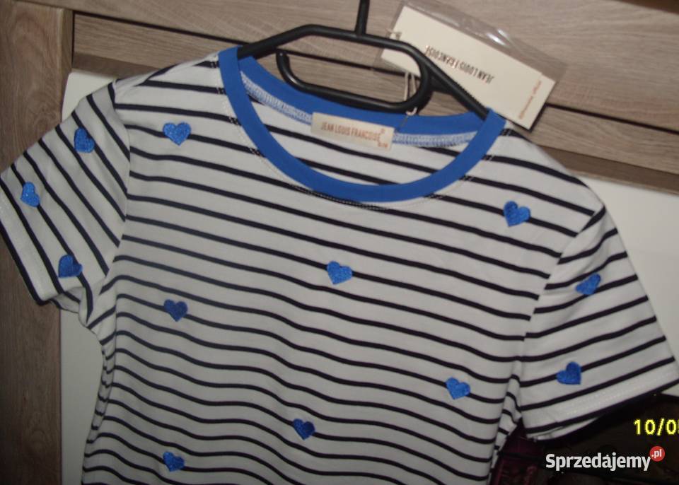 TSHIRT biały w czarne paseczki Chabrowe Rawicz