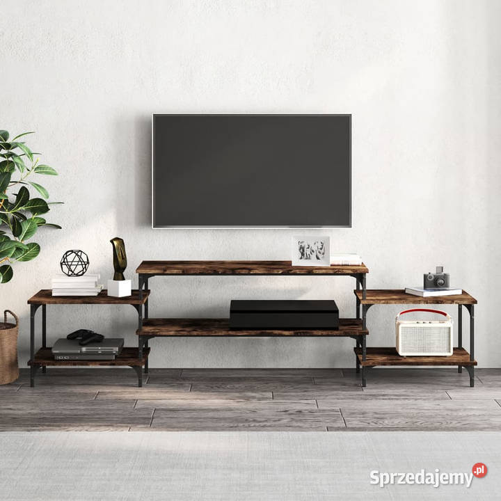 Szafka pod TV przydymiony dąb 197x35x52 WM826327 Warszawa