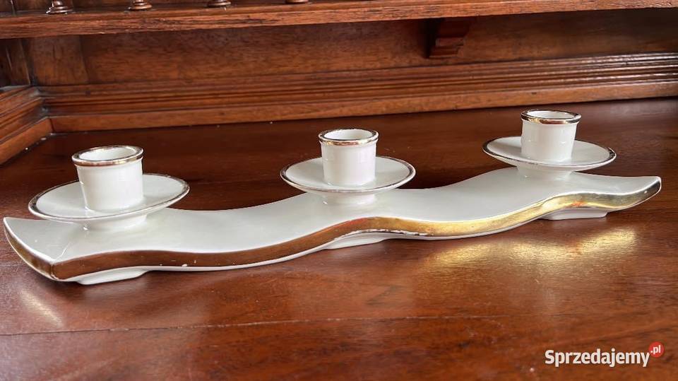 Świecznik na 3 świece Syg Gerold Co Tettau Porcelana i szkło sprzedam
