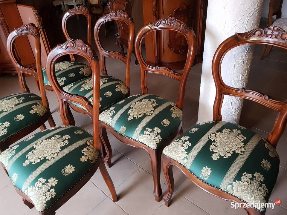 6 krzeseł ludwikowskich   nowa tapicerka