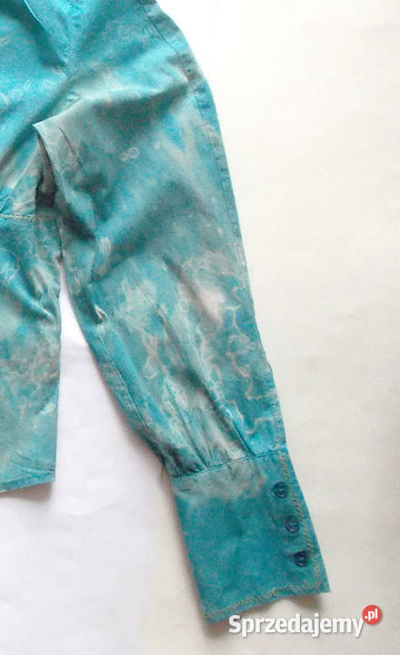 boho bluzka długi rękaw damska koszula turkusowa długi Bydgoszcz