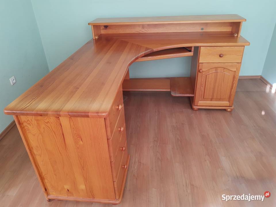 Biurko narożne sosnowe 160cm pomorskie Czersk