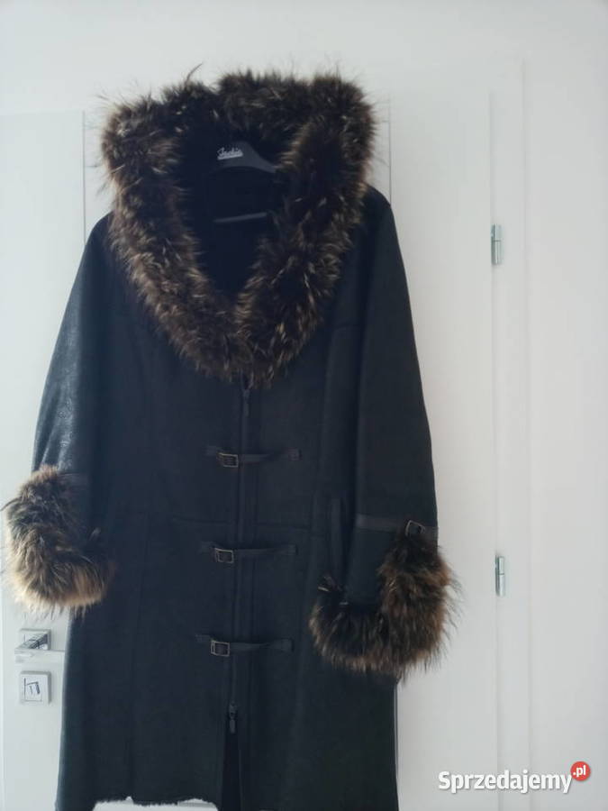 Kożuch naturalny nowy czarny Bez wzoru Gdańsk