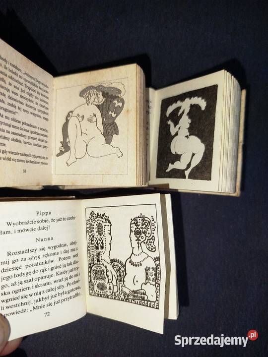 3 miniaturowe książki WAF PRL Aretino Brantme Opole