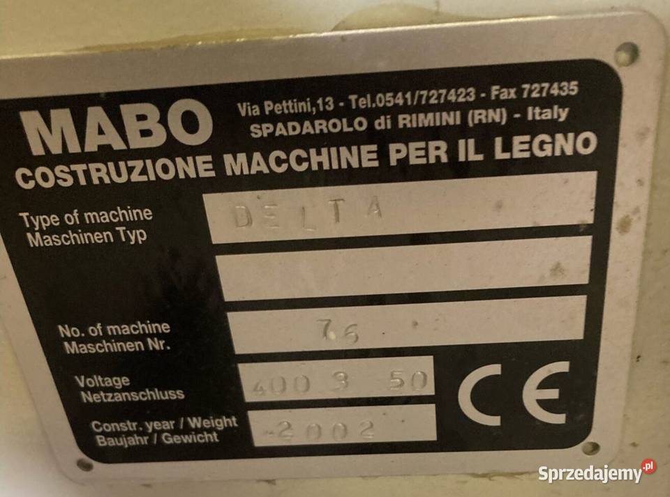 MABO Delta szlifierka dlugotasmowa Nowy Targ