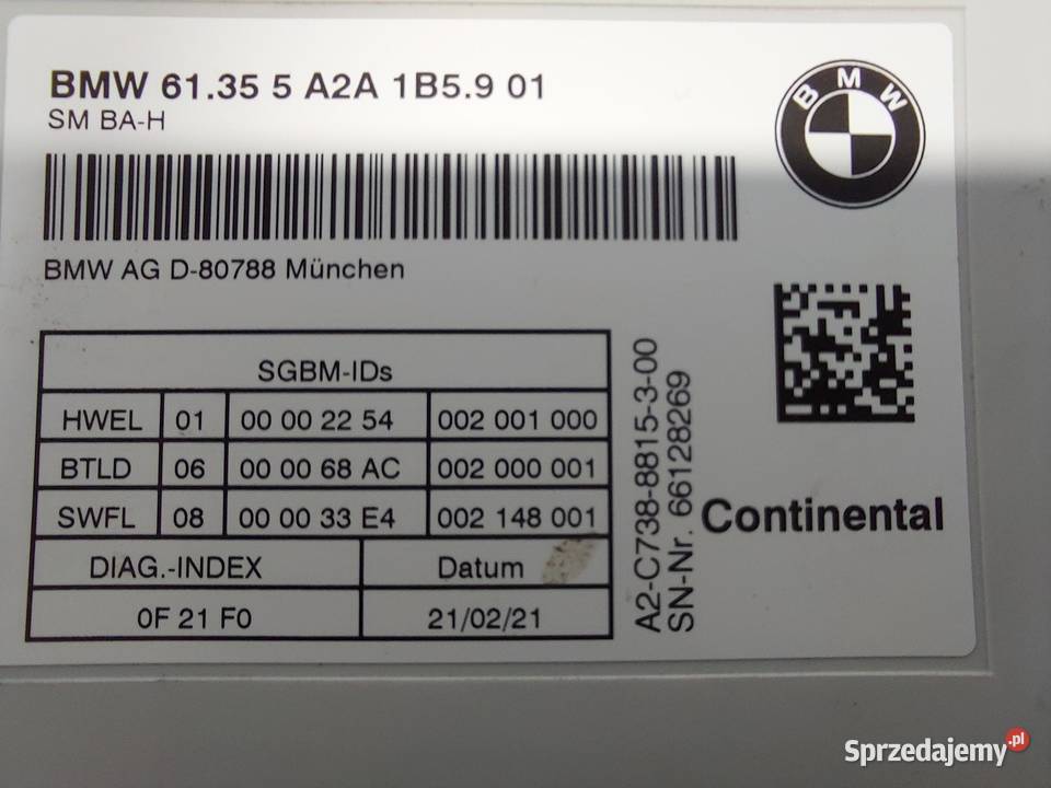 BMW G23 G22 M440i Cabrio Moduł sterownik fotela