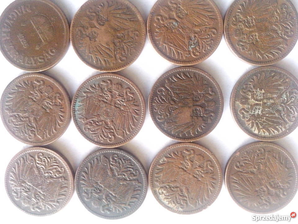 Monety 1 2 10 20 heller Filler Austria Austro Numizmatyka Gorlice