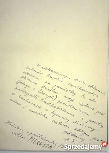 Sarvepalli Radhakrishnan Filozofia Indyjska T 1 Warszawa