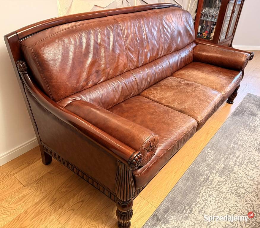 Stylowy zestaw mebli ze skóry Rypin