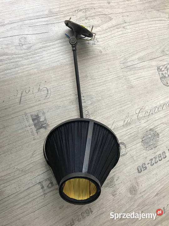 Lampa retro kinkiet 1 metal materiał czarnyzłoty czarny Kielce