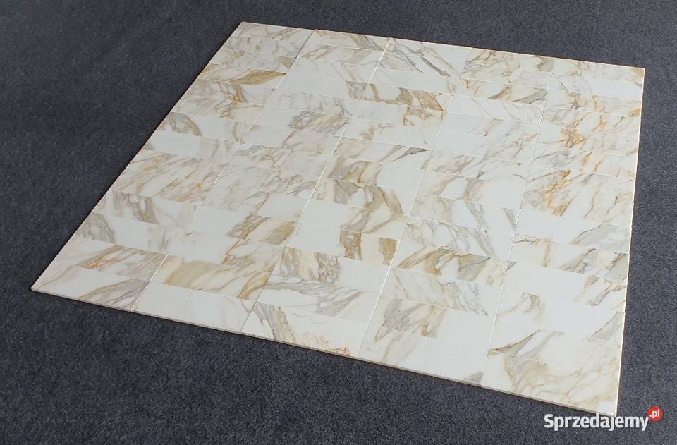 Mozaika Bianco Calacatta Gold Bricks Cegiełka Bielawa