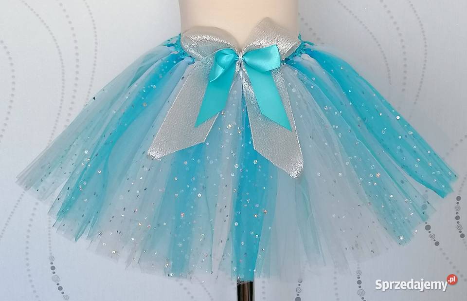 Spódniczka tutu błyszcząca tiul błękit Elsa Ustka