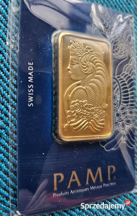 sztabka złota imitacja 1 uncja PAMP certyfikat Warszawa