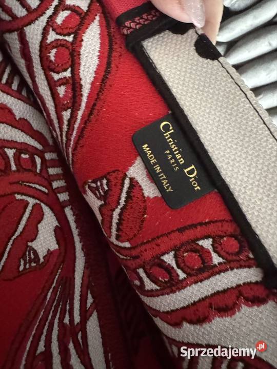 Shoper torebka Dior biało czerwona 42x34x11 Moda i Styl Warszawa