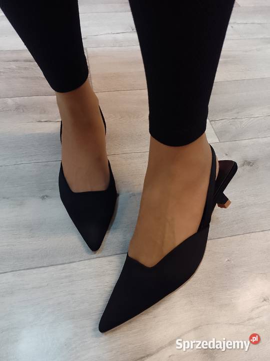 41 Czarne czółenka wieczorowe z odkrytą piętą inna Kraków