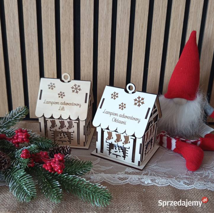 Lampion adwentowy z imieniem kominek Bełchatów