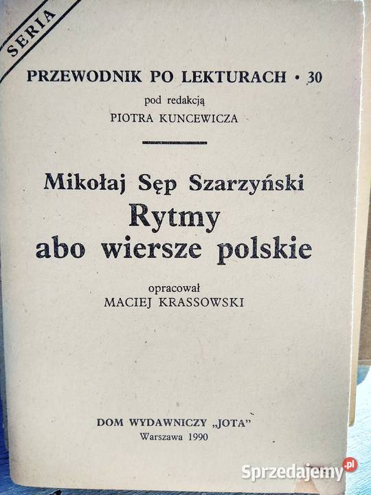 Sęp Szarzyński Rytmy Wiersze Antykwariat Warszawa sprzedam