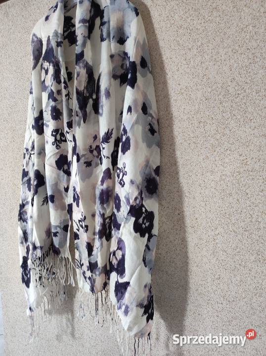 piękny szeroki długi kaszmirowy szal chusta Pozostałe