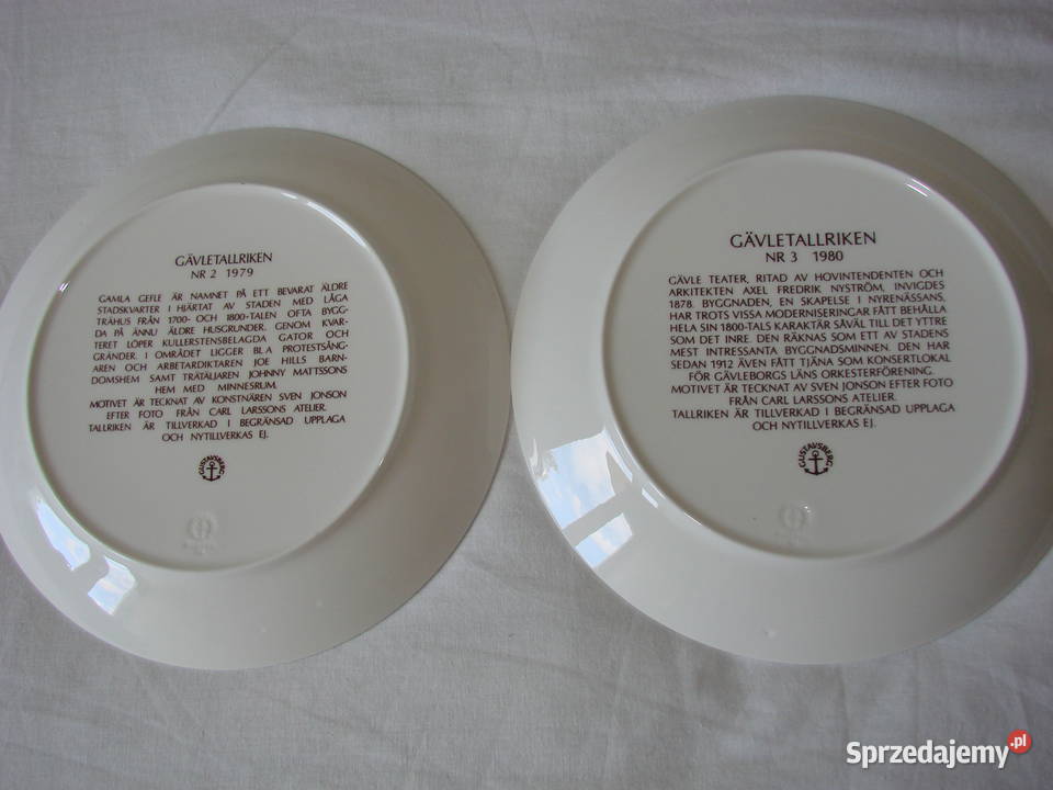 Gustavsberg talerz kolekcjonerski Pozostałe Pruszcz Gdański