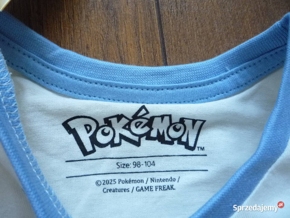 Nowa Piżama 98104 Niebieska dwuczęściowa Pokemon niebieski Szczecin