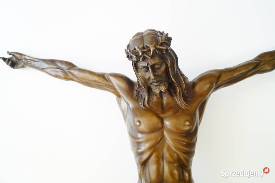 Jezus Chrystus duża figura z brązu rzeźba Gizałki