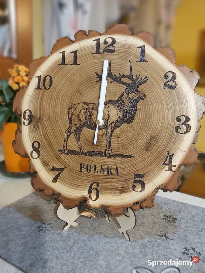 Zegar na plastrze brzozy akacji Dobrzechów