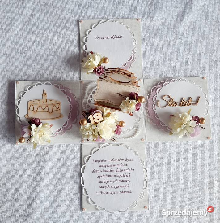 Prezent na urodziny Exploding Box Scrapbooking Włóki