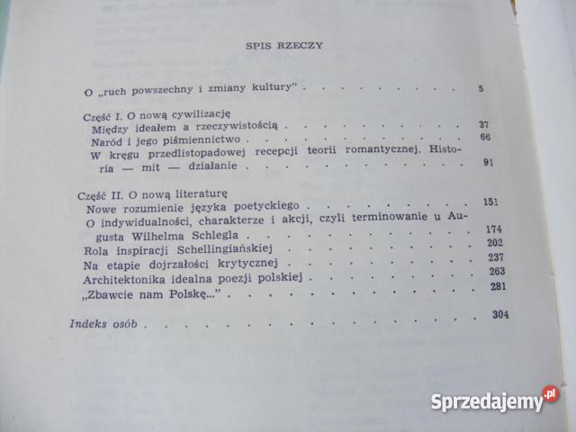 Maurycy Mochnacki Program kulturalny i myśl kryt dolnośląskie Oborniki Śląskie sprzedam