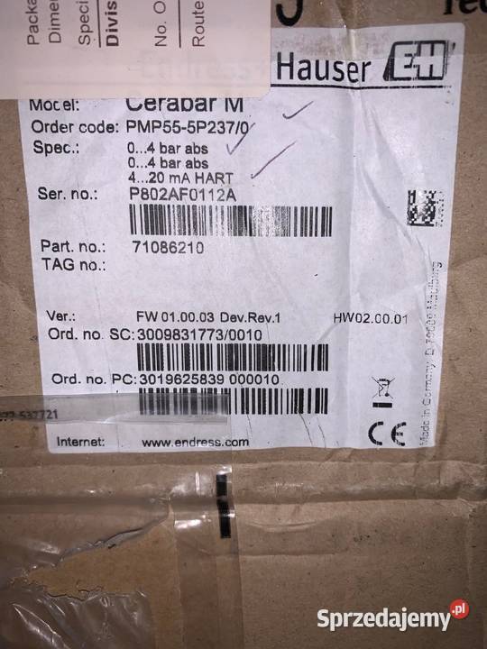 EndressHauser Cerabar M PMP555P2370 Pressure sprzedam