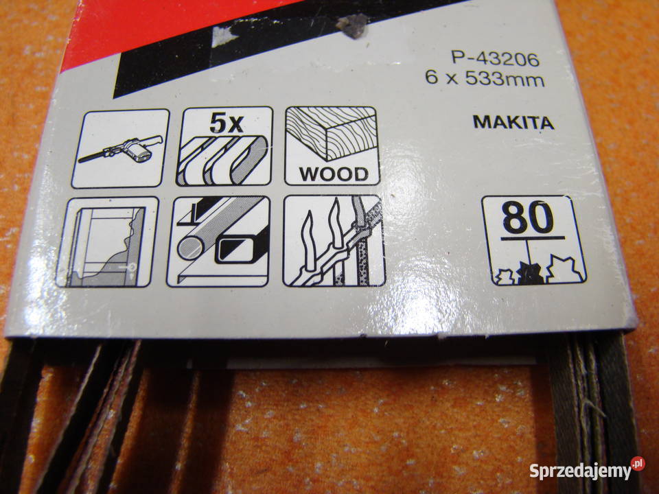 Taśma szlifierska MAKITA 6x533 mm Granulacja 80 śląskie Bielsko-Biała