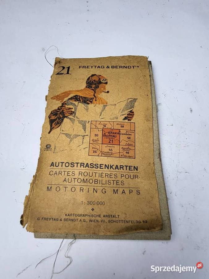 MAPA PAPIEROWA ANTYK VINTAGE 1918 MAPA NA Rybnik
