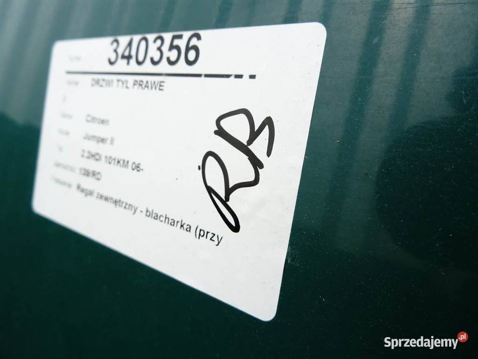 DRZWI TYŁ PRAWE CITROEN JUMPER II Van minibus