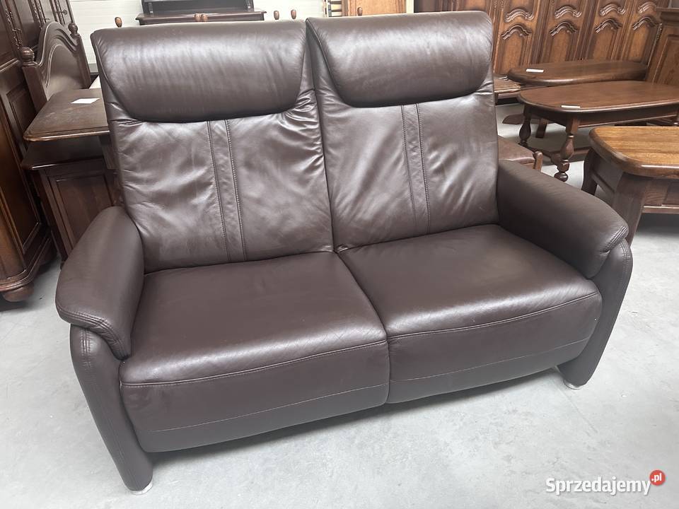 Ładna skórzana sofa kanapa dwuosobowa wielkopolskie Sławoszewek sprzedam