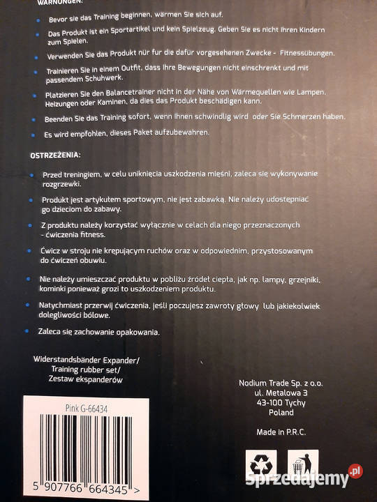 GYMTEK Ekspandery taśmy gumowe do ćwiczeń zestaw Chełm
