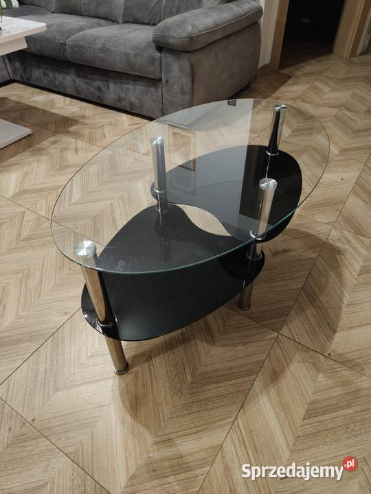 Stolik kawowy 90x60 owal 2 półki 90cm Dom i Ogród Lekomin