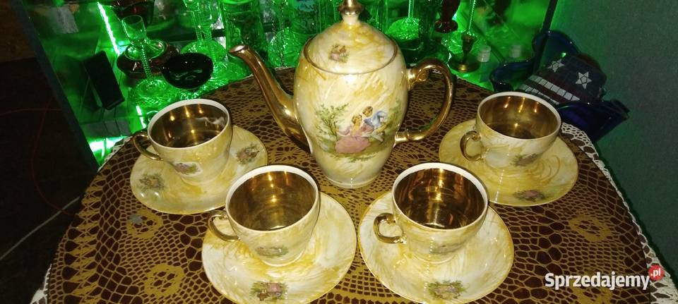 Złocona porcelana Wloclawek Sejny
