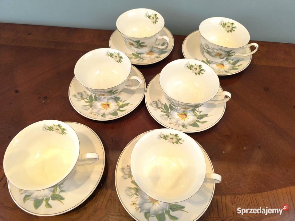 Piękny zestaw porcelany kawowo herbaciany 6 Łódź sprzedam