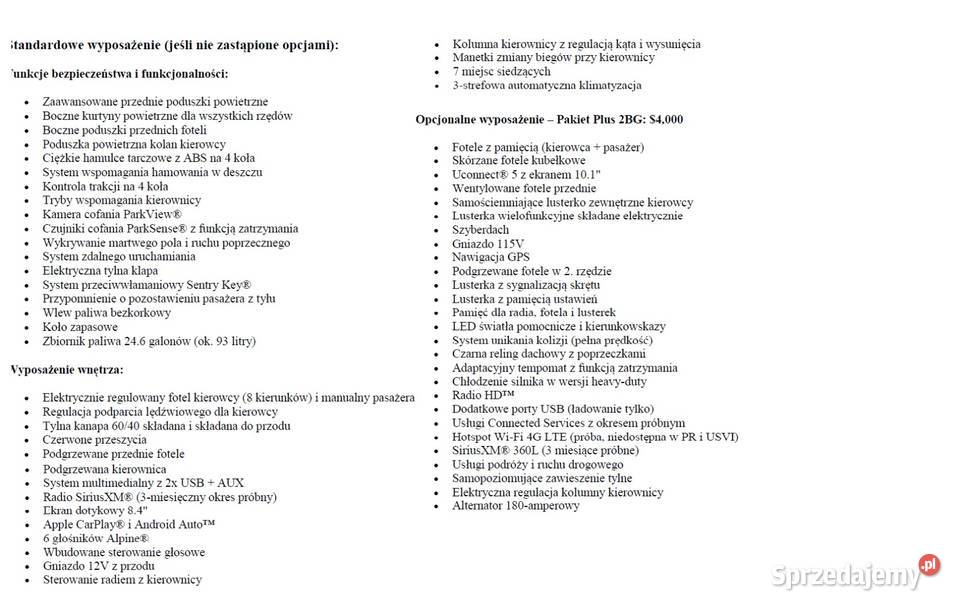 Sprzedam Dodge Durango 36 GT PLUS Smardzewice