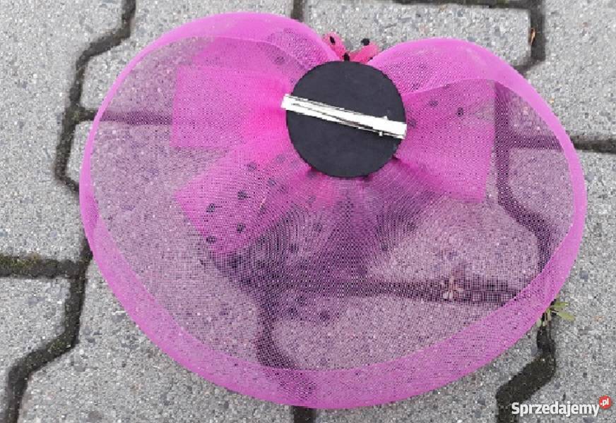 Toczek fuksja fascynator do włosów Galanteria i dodatki Sosnowiec