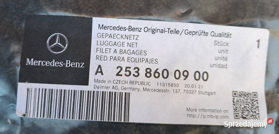 Oryginalna Siatka Bagażnika Mercedes GLC X253 Mielęcin