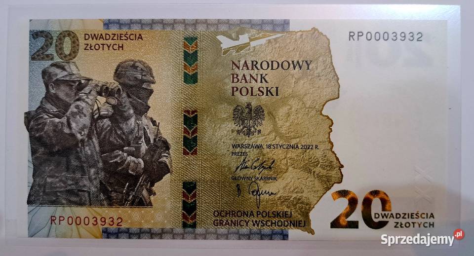 Banknot 20 Ochrona polskiej granicy wschodniej Rabka-Zdrój