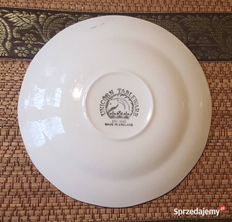 Porcelana angielska 5 spodeczków Woodland odcienie błękitu Akcesoria kuchenne Warszawa