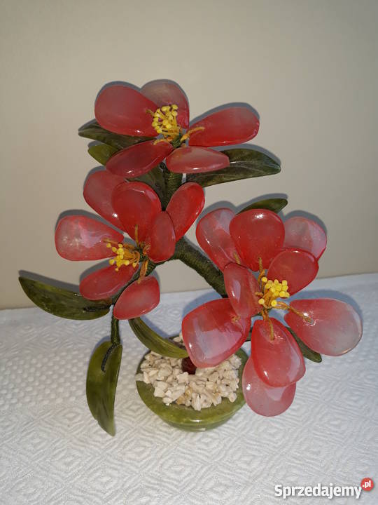 figurka kwiat z naturalnego kamienia naturalny Gdańsk