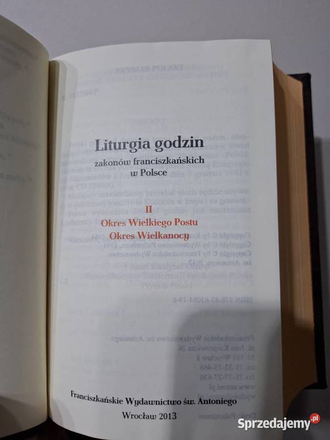 Liturgia godzin zakonów franciszkańskich Książki i Podręczniki Kraków