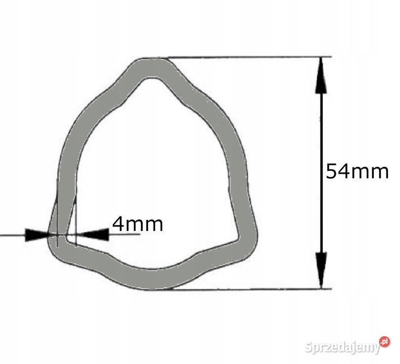 Rura wału WOM profilowana trójkąt 54x4mm 1m Kamionna